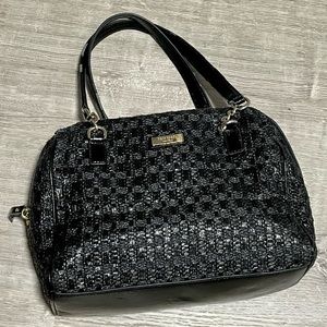 Kate Spade Black Woven Chain Handle Purse
